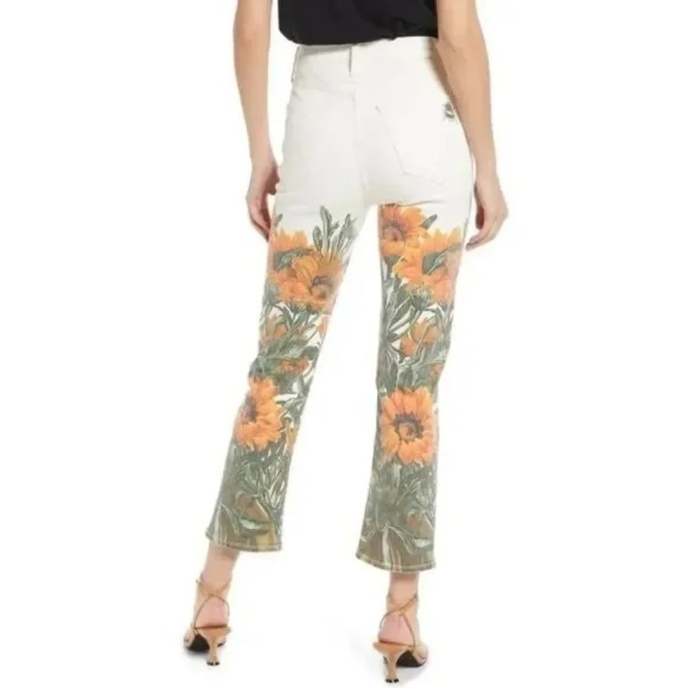 NWT MOTHER Water for Flowers High Waisted Rider Ankle White Jeans Size 24 $298 - Picture 5 of 8